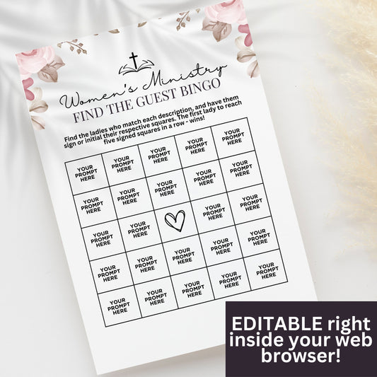 Editable Women's Ministry BINGO