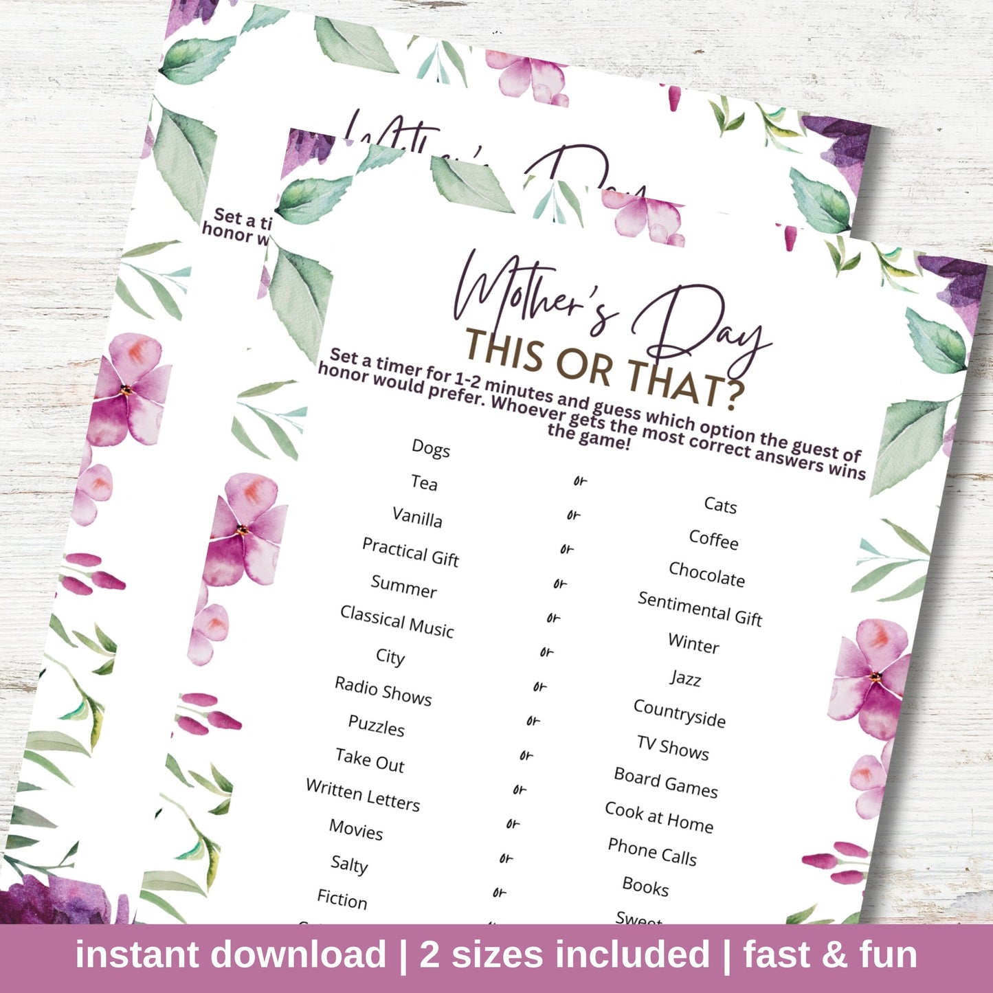 Mother's Day This Or That
