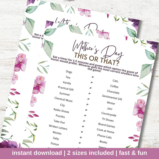 Mother's Day This Or That