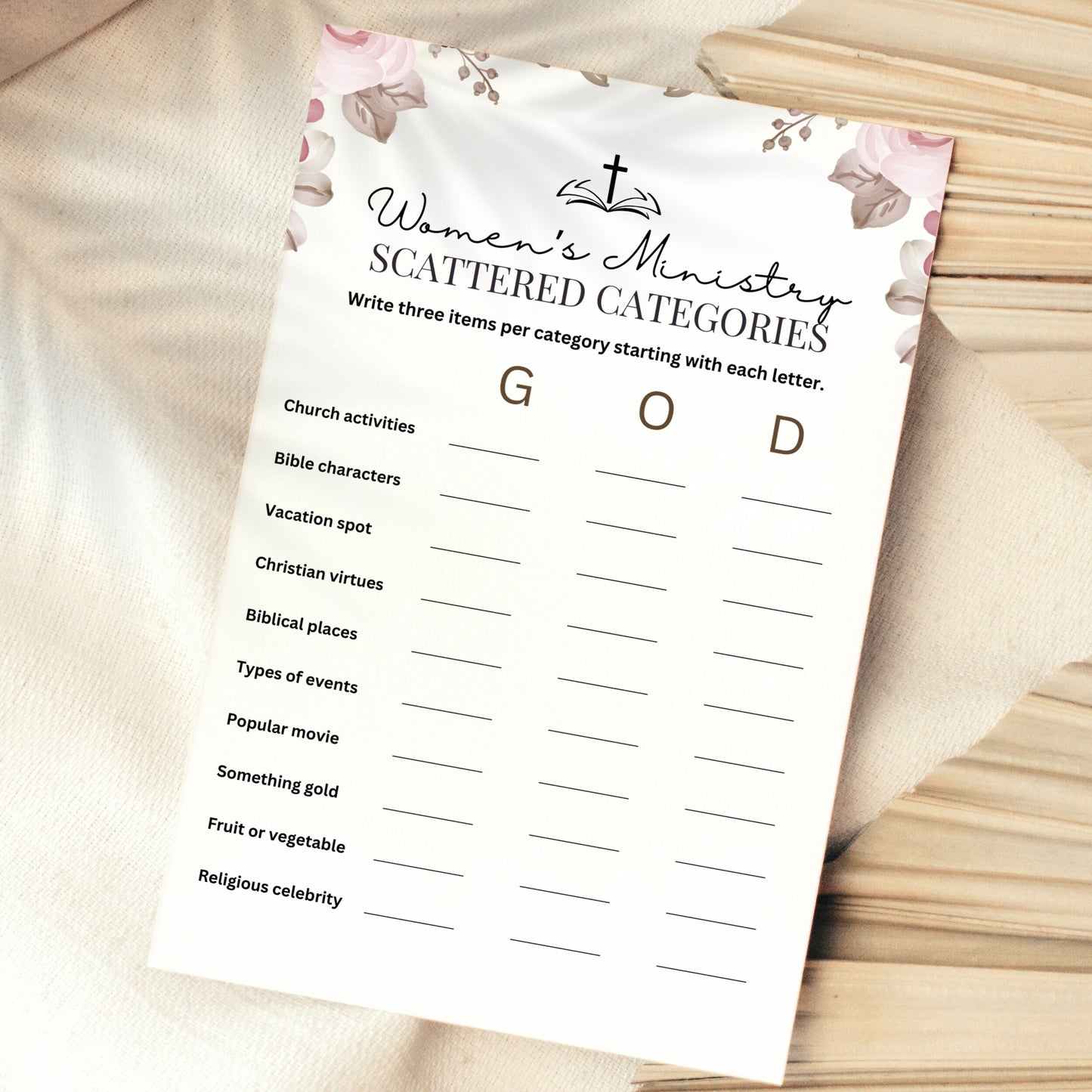 Women's Ministry Scattered Categories