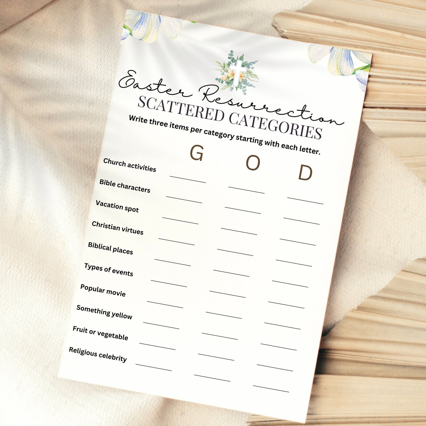 Easter Scattered Categories
