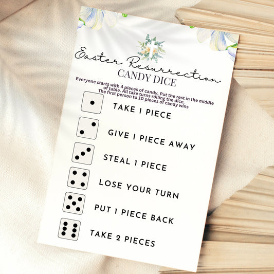Christian Easter Candy Dice