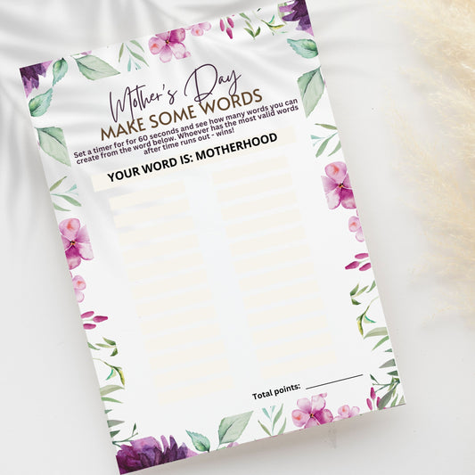 mothers day anagram make some words elegant minimalist floral