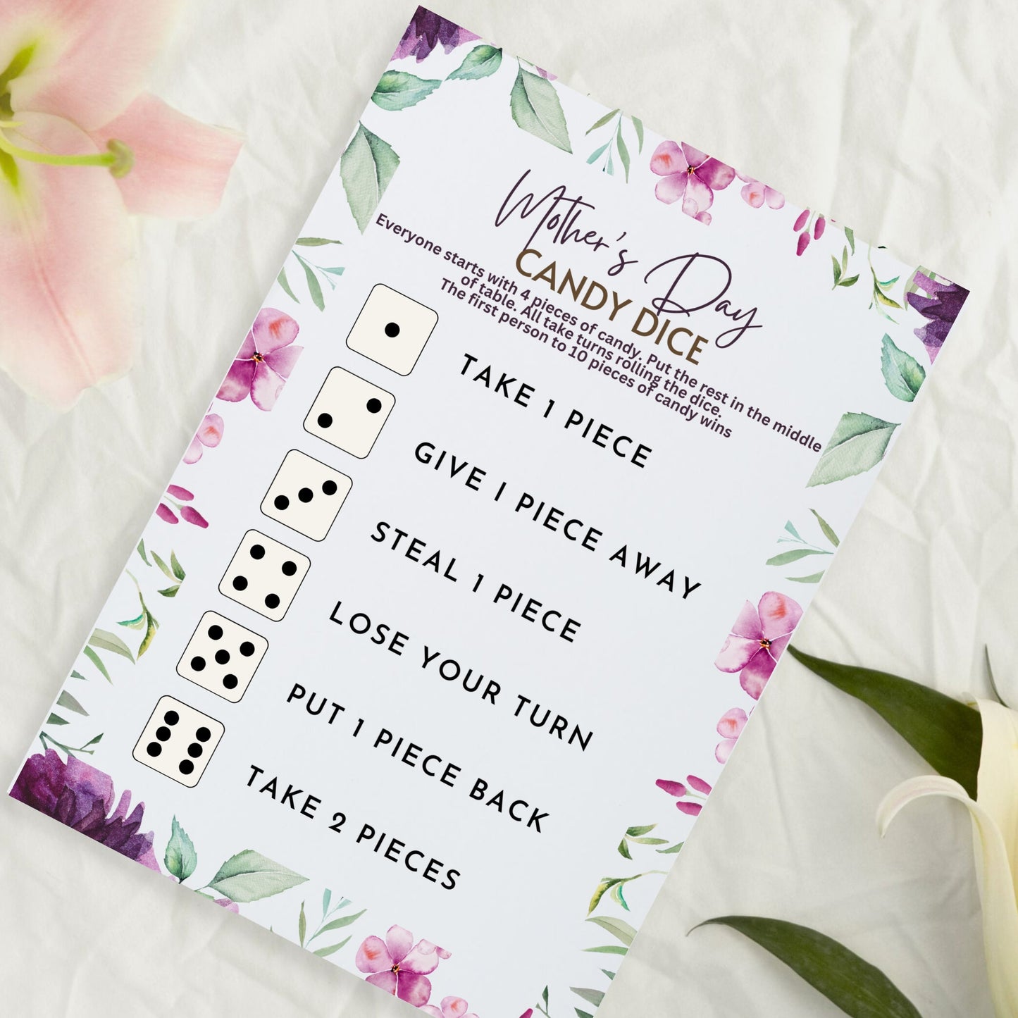 Mother's Day Candy Dice