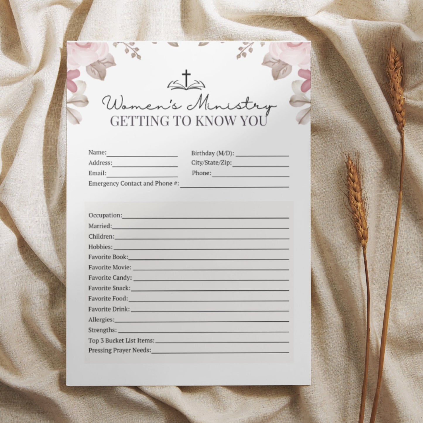Women's Ministry Intake Form
