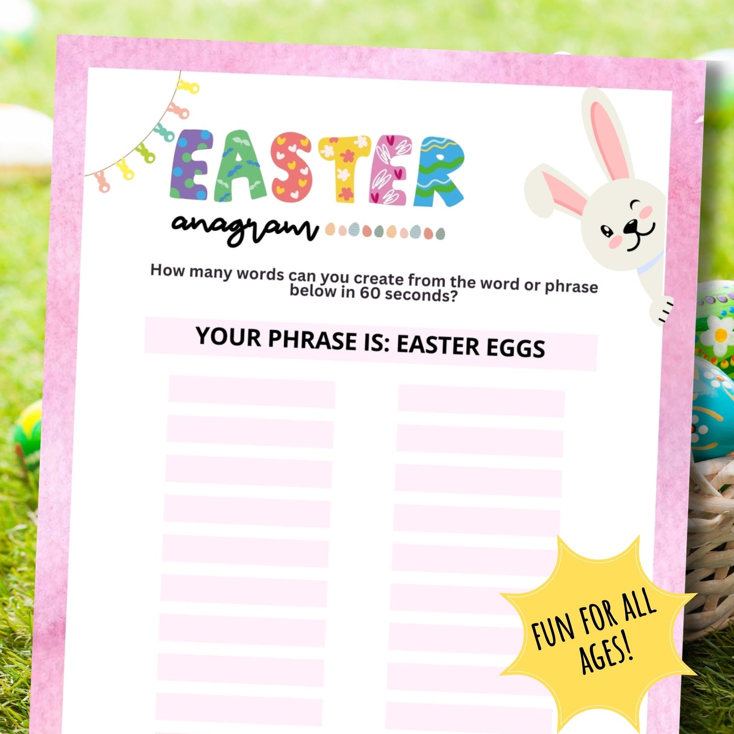 Easter Anagram Word Race