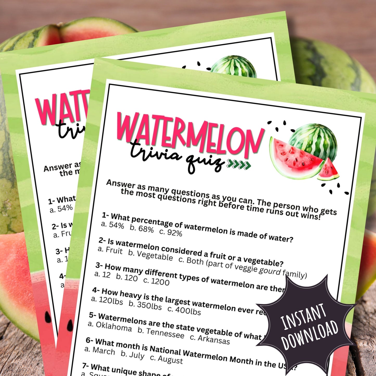 Watermelon Party Trivia