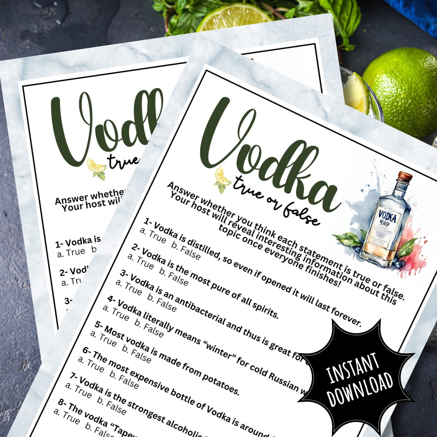 Vodka True Or False Trivia