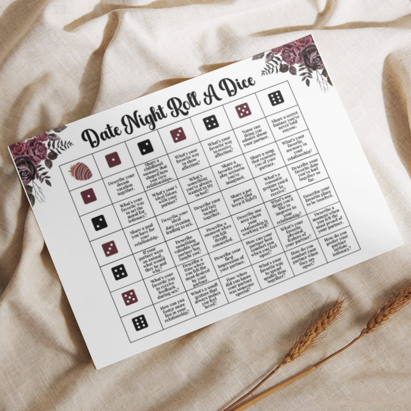Date Night Conversation Dice