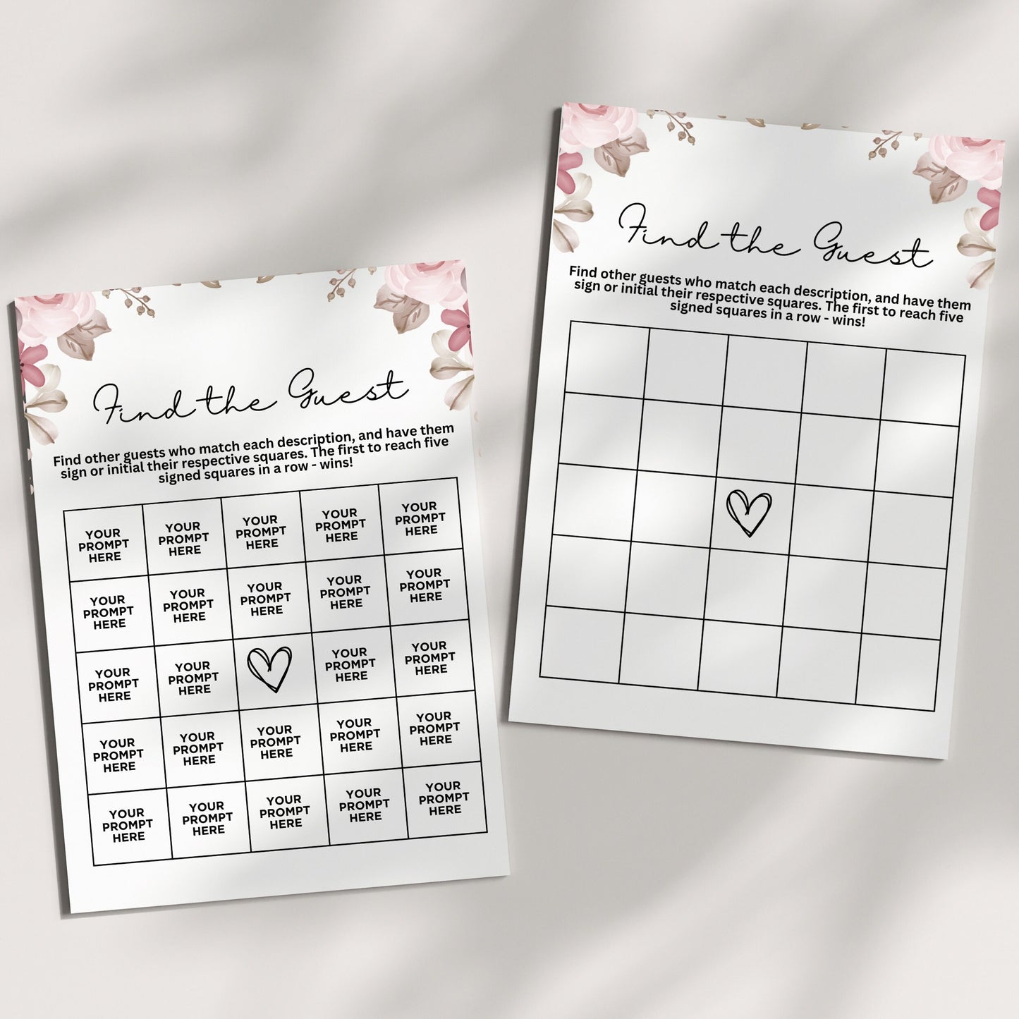 Editable Find Your Guest BINGO