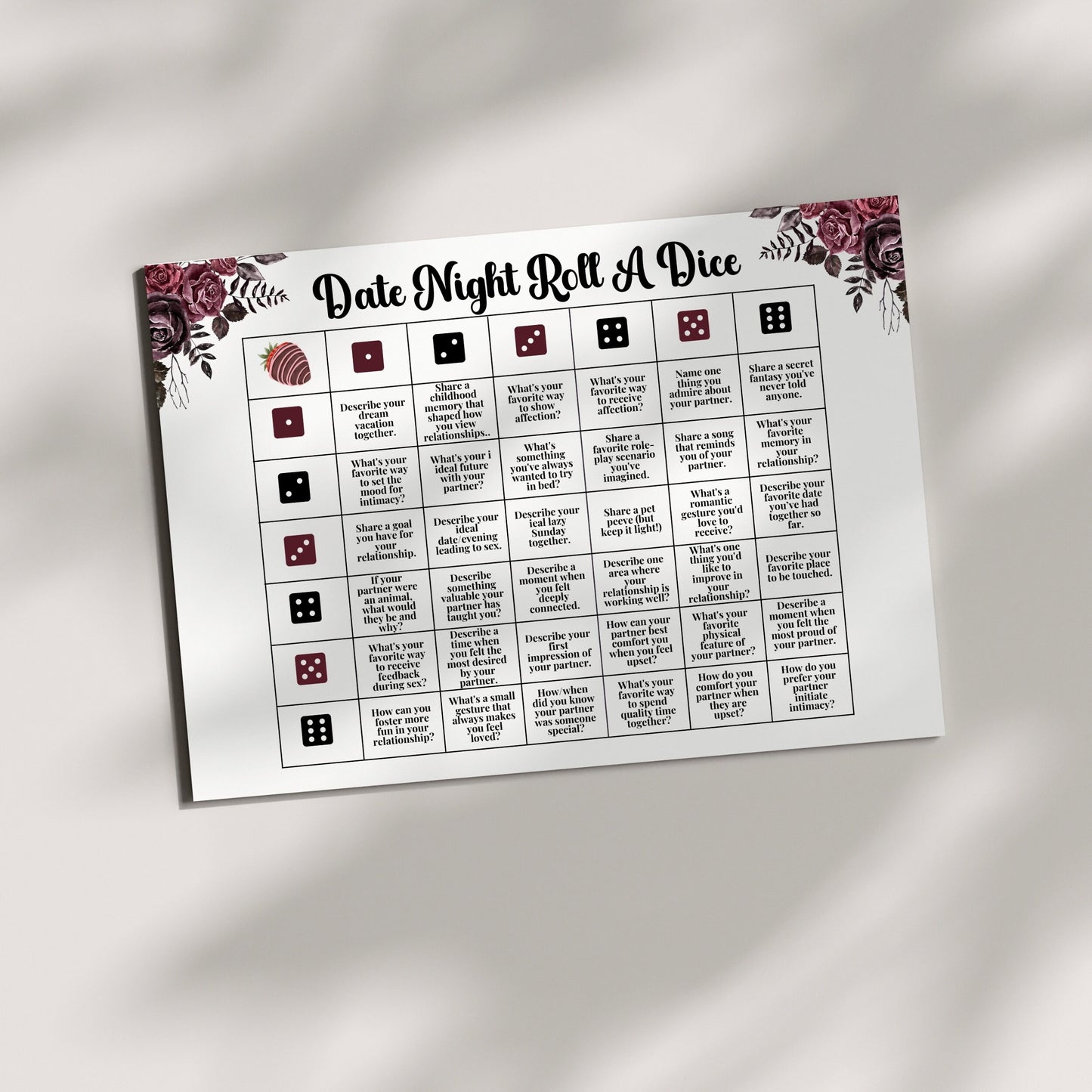 Date Night Conversation Dice