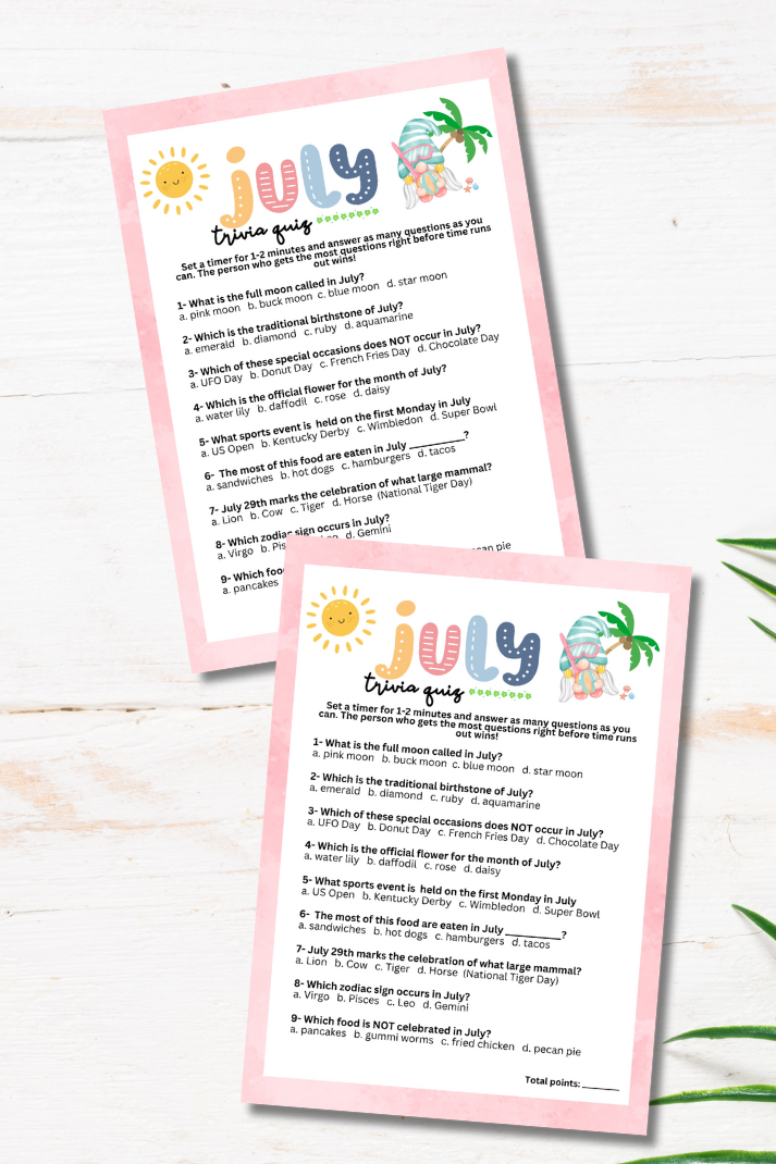 Summer Trivia Bundle - This pack of four summer trivia games includes questions for June, July, August, and Summer! Have fun with friends or students seeing who can answer these questions the fastest!
