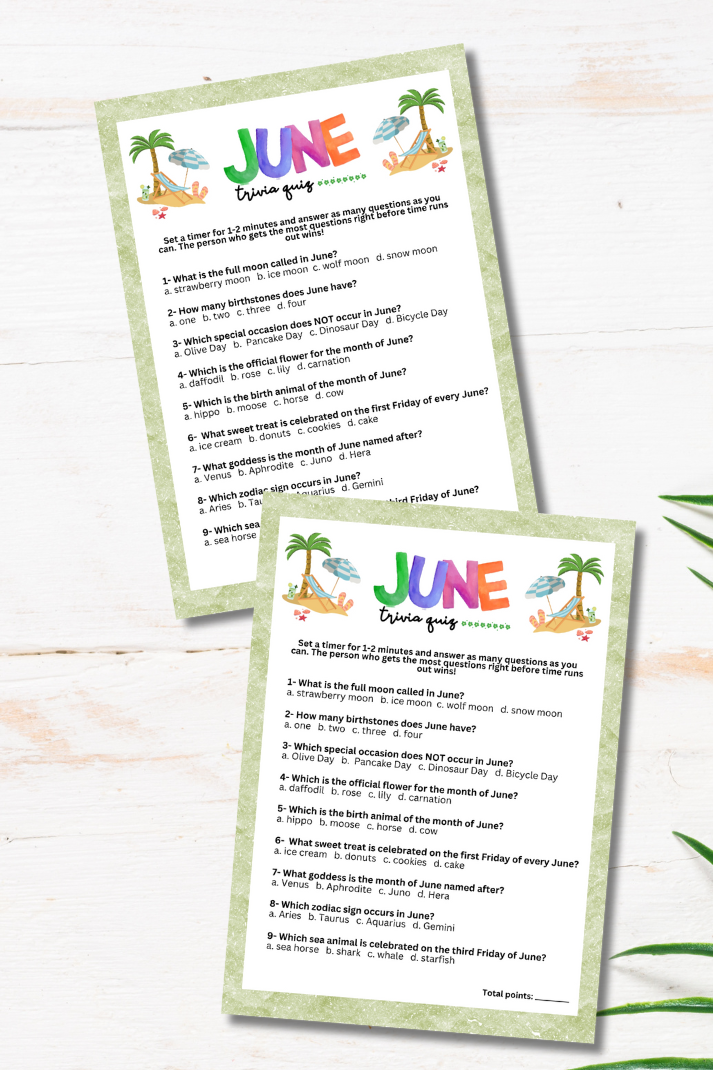 Summer Trivia Bundle - This pack of four summer trivia games includes questions for June, July, August, and Summer! Have fun with friends or students seeing who can answer these questions the fastest!