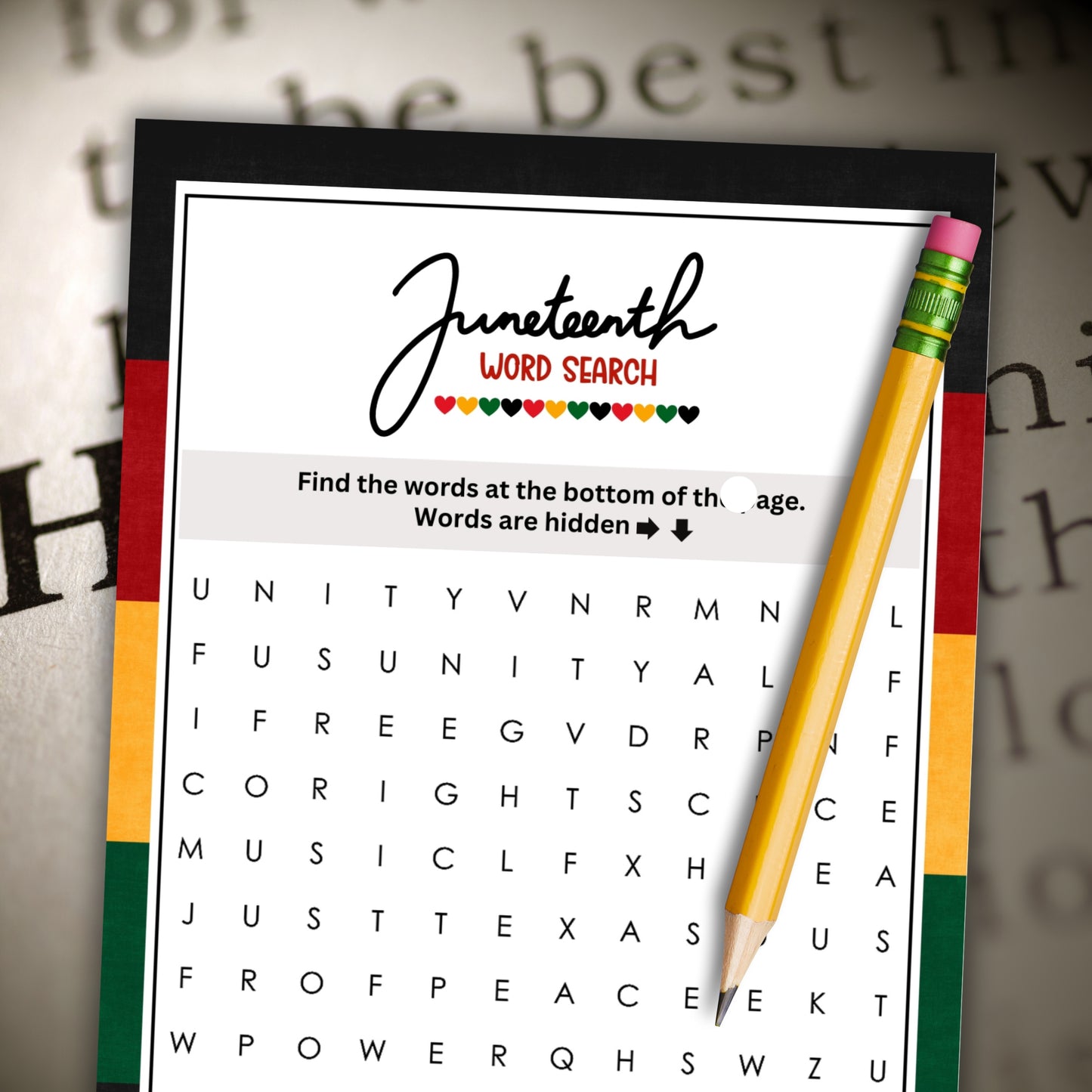 Juneteenth Word Search (2 Games)