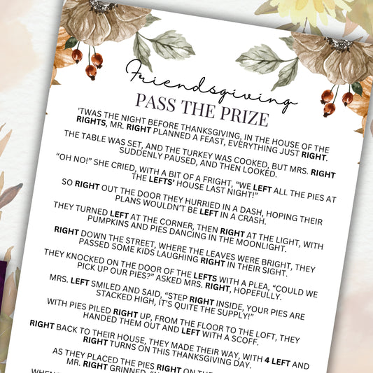 Friendsgiving Pass The Prize