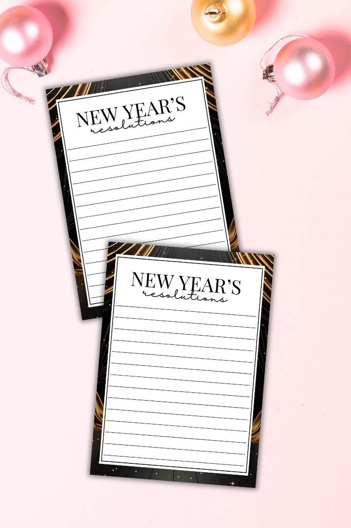 New Year's Resolutions Worksheet
