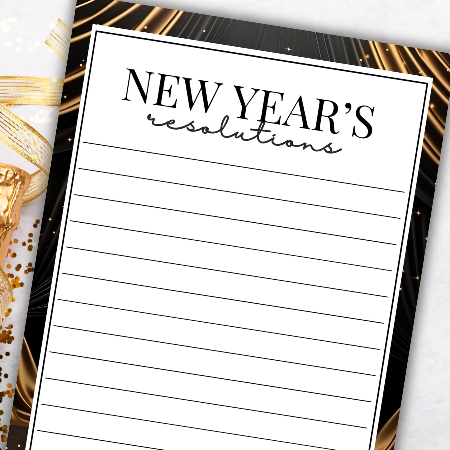 New Year's Resolutions Worksheet