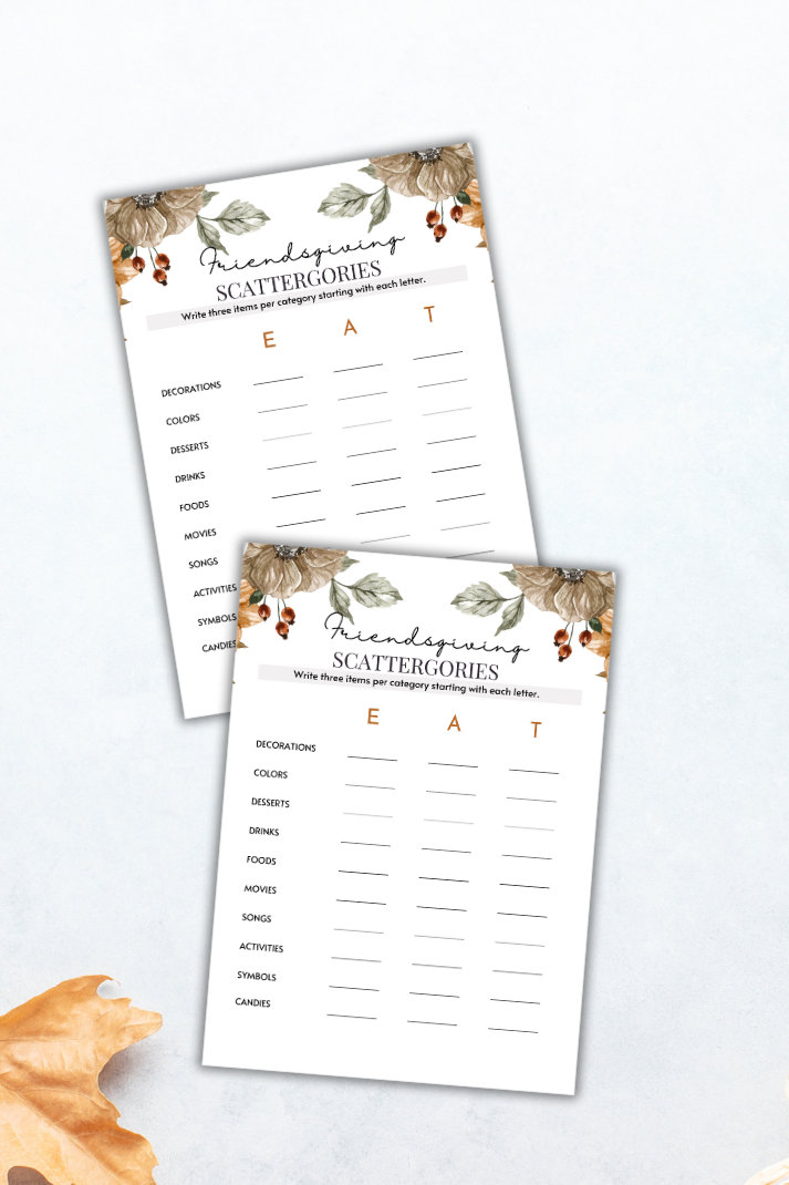 Friendsgiving Scattergories