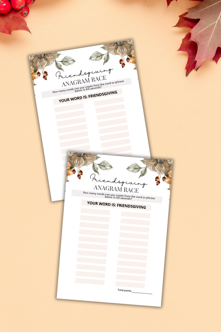 Friendsgiving Scavenger Hunt For Kids