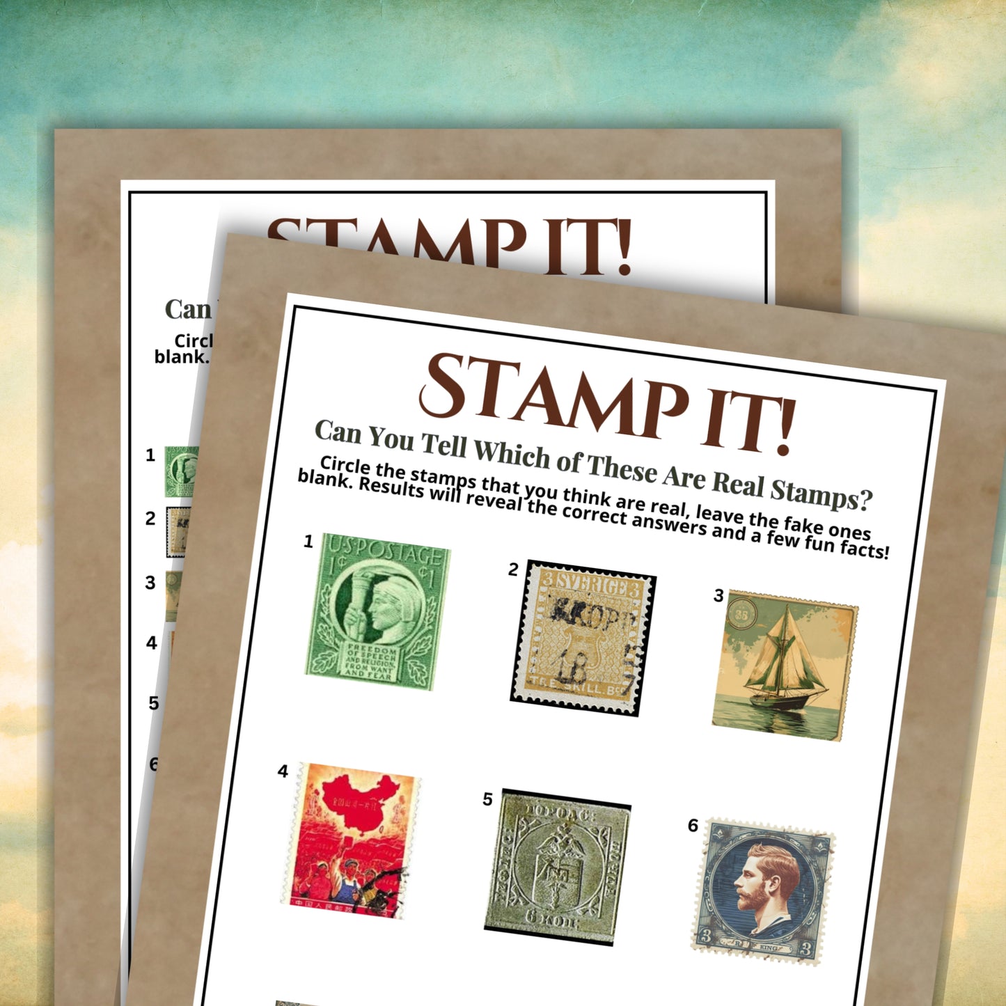 Stamp It! Real or Not? Printable Trivia Game
