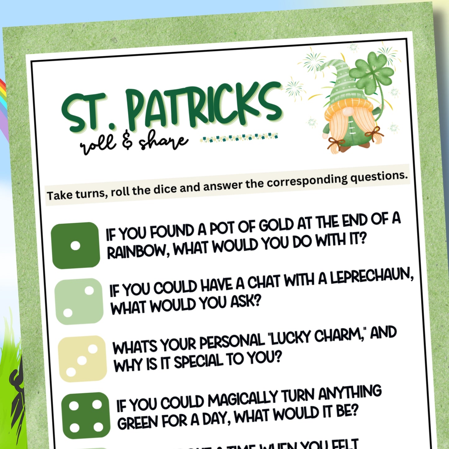 St. Patrick's Day Roll & Share Dice Game