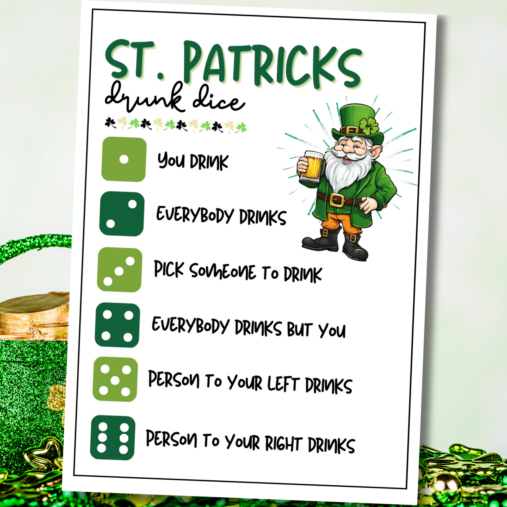 st patricks day drunk dice