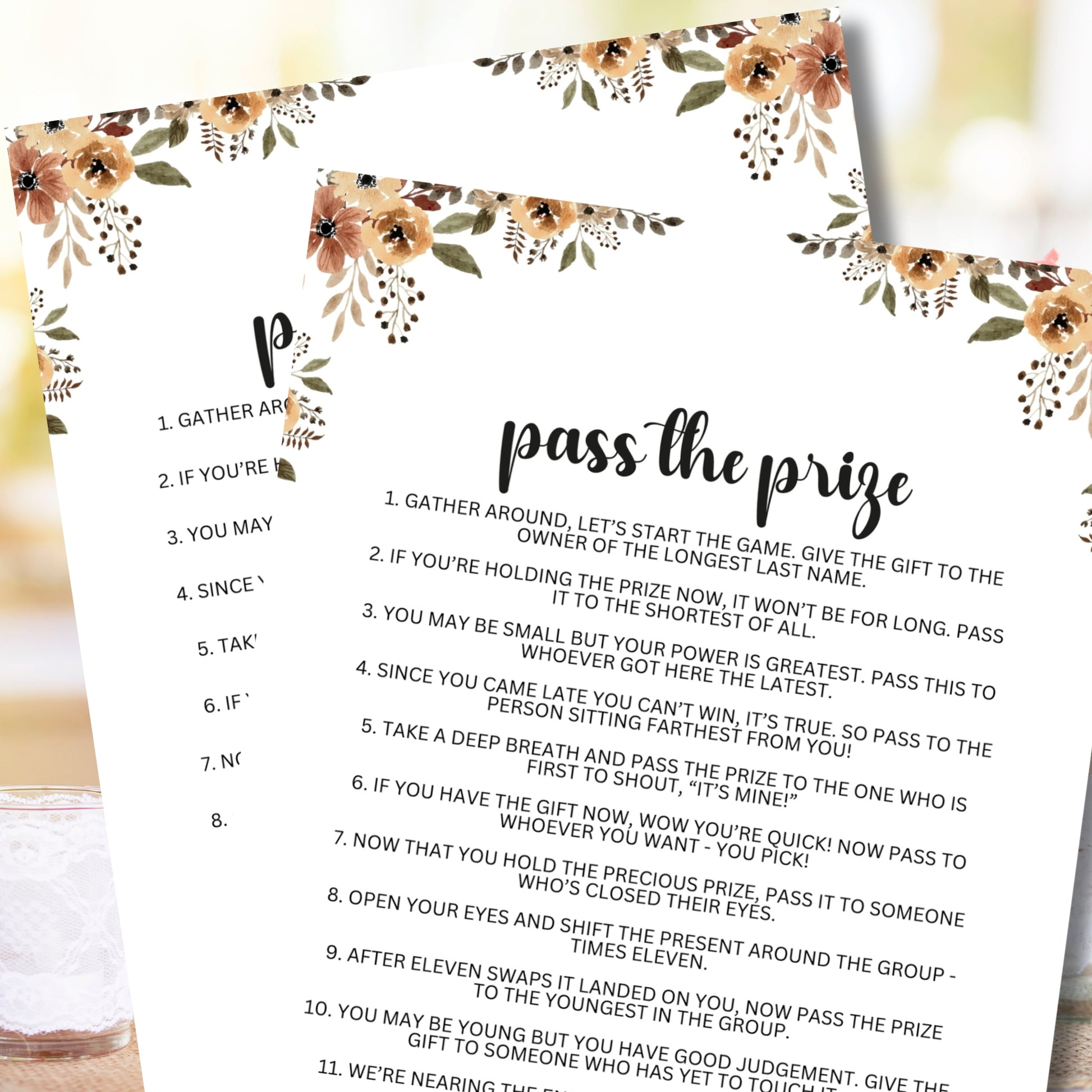 Tea Party Pass The Prize Printable Game