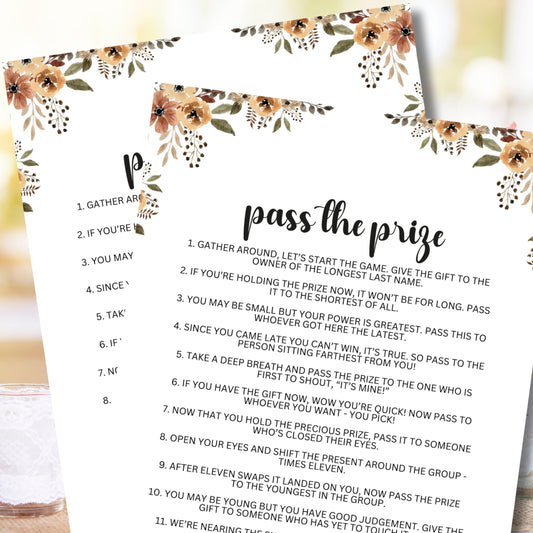 Tea Party Pass The Prize Printable Game