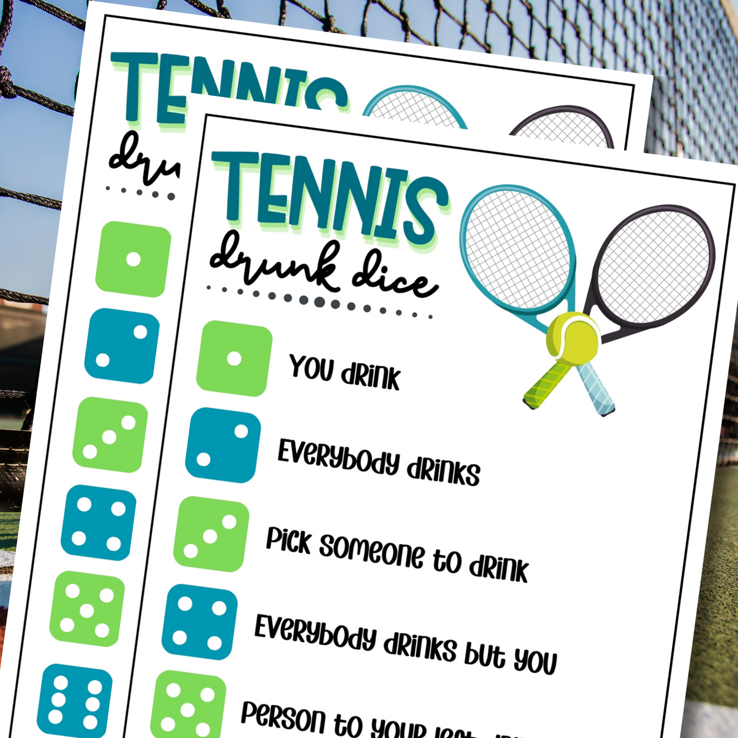 tennis printable party game