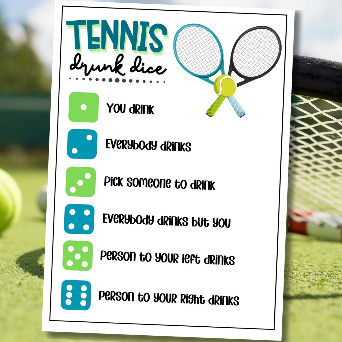 tennis printable party game