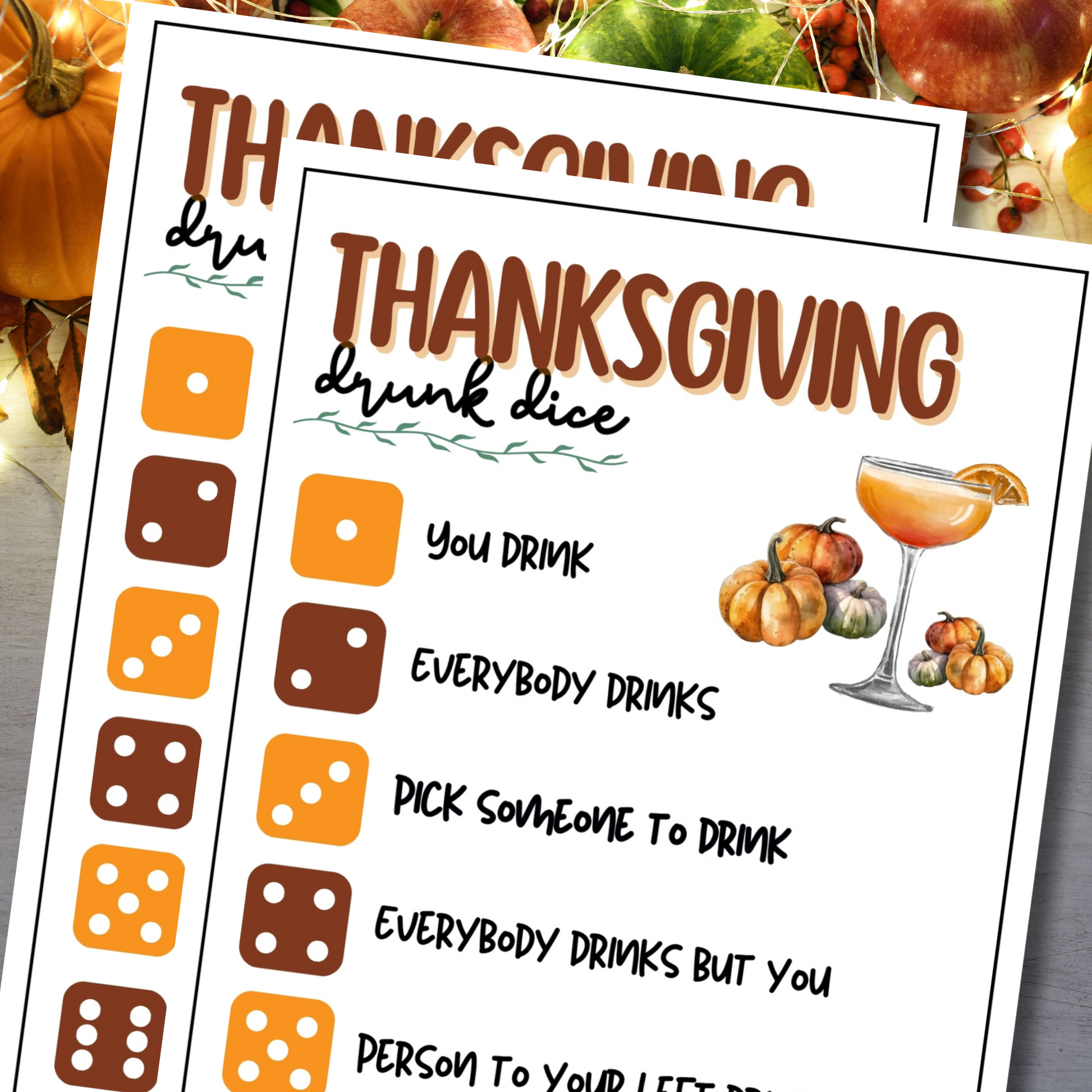 thanksgiving drunk dice