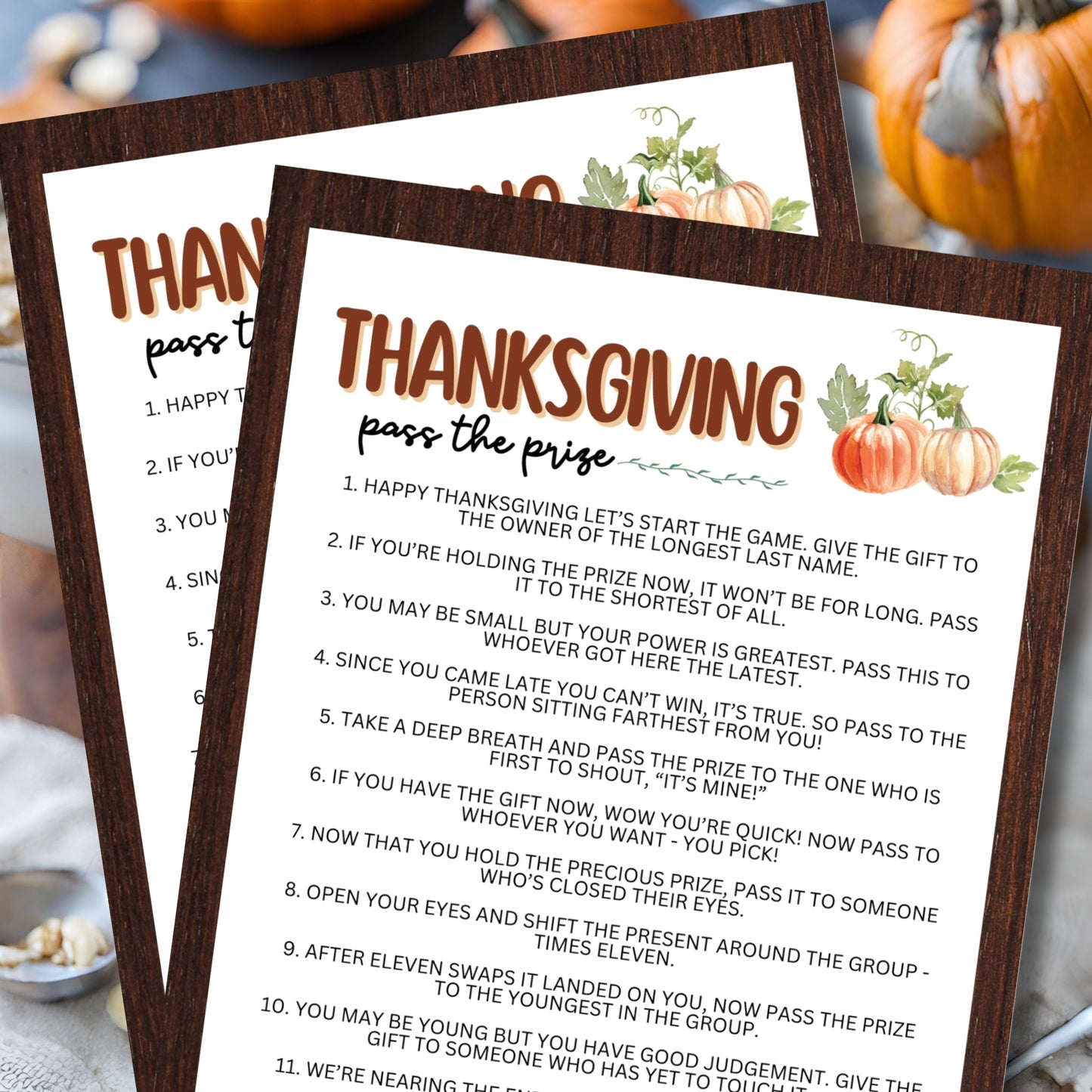 Thanksgiving Pass The Prize
