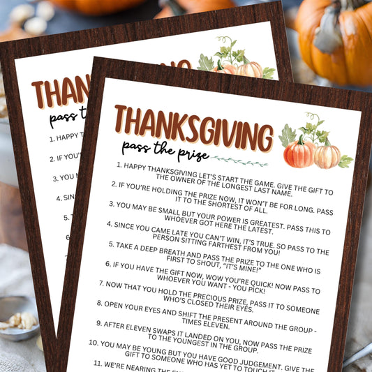 Thanksgiving Pass The Prize