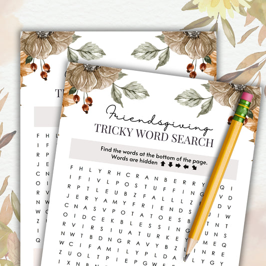 Friendsgiving Tricky Word Search