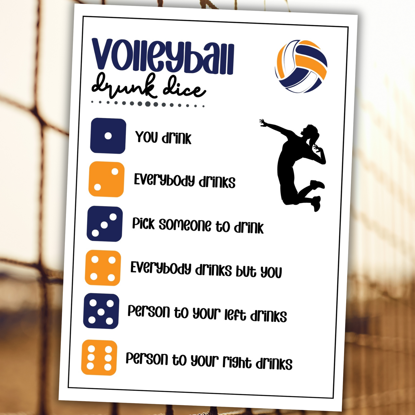 Volleyball Drunk Dice