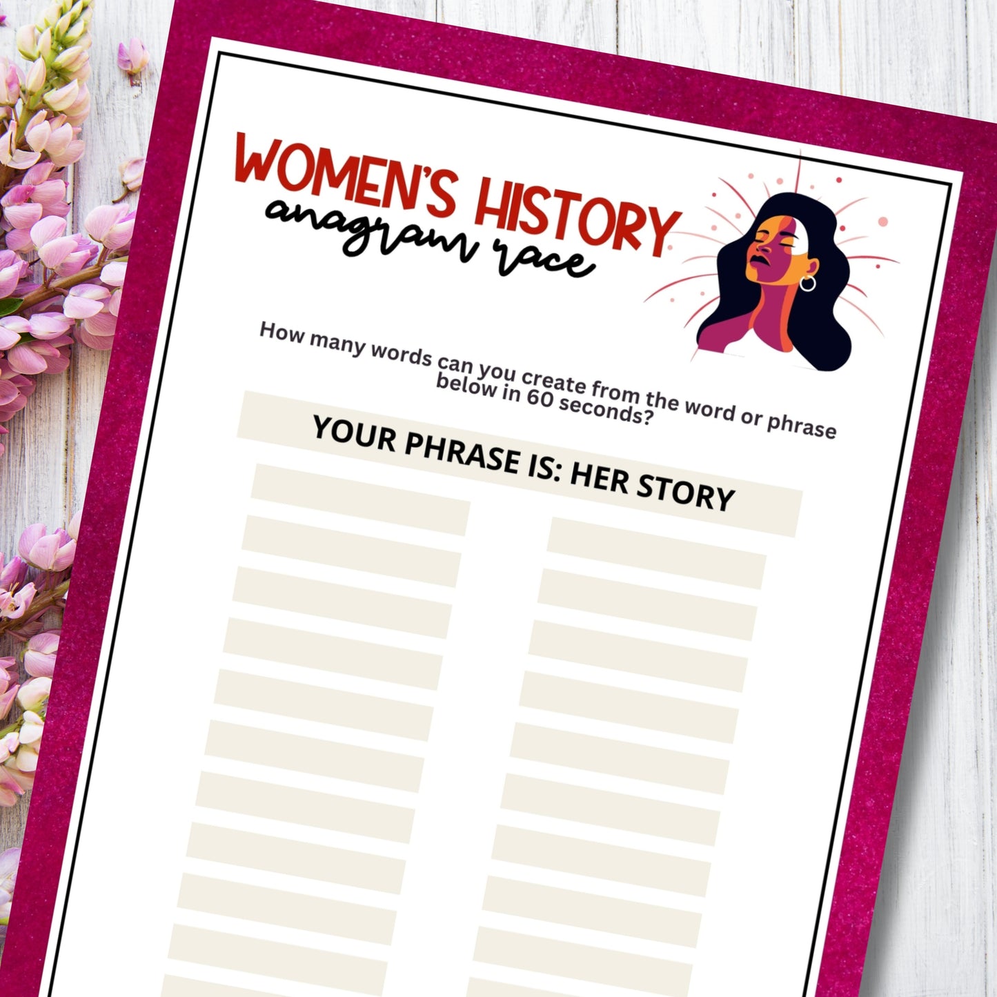 Women's History Anagram Race