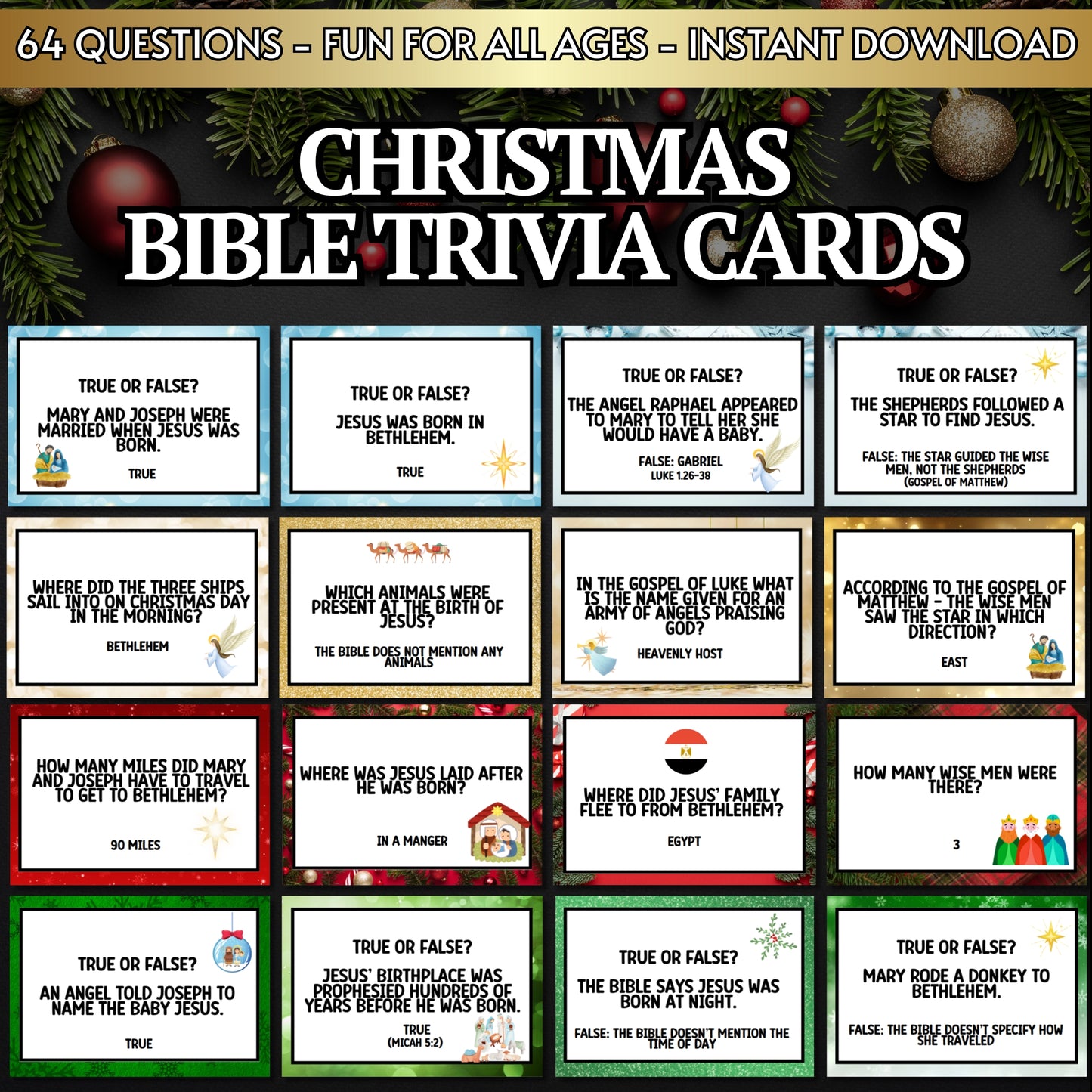 christmas bible trivia cards