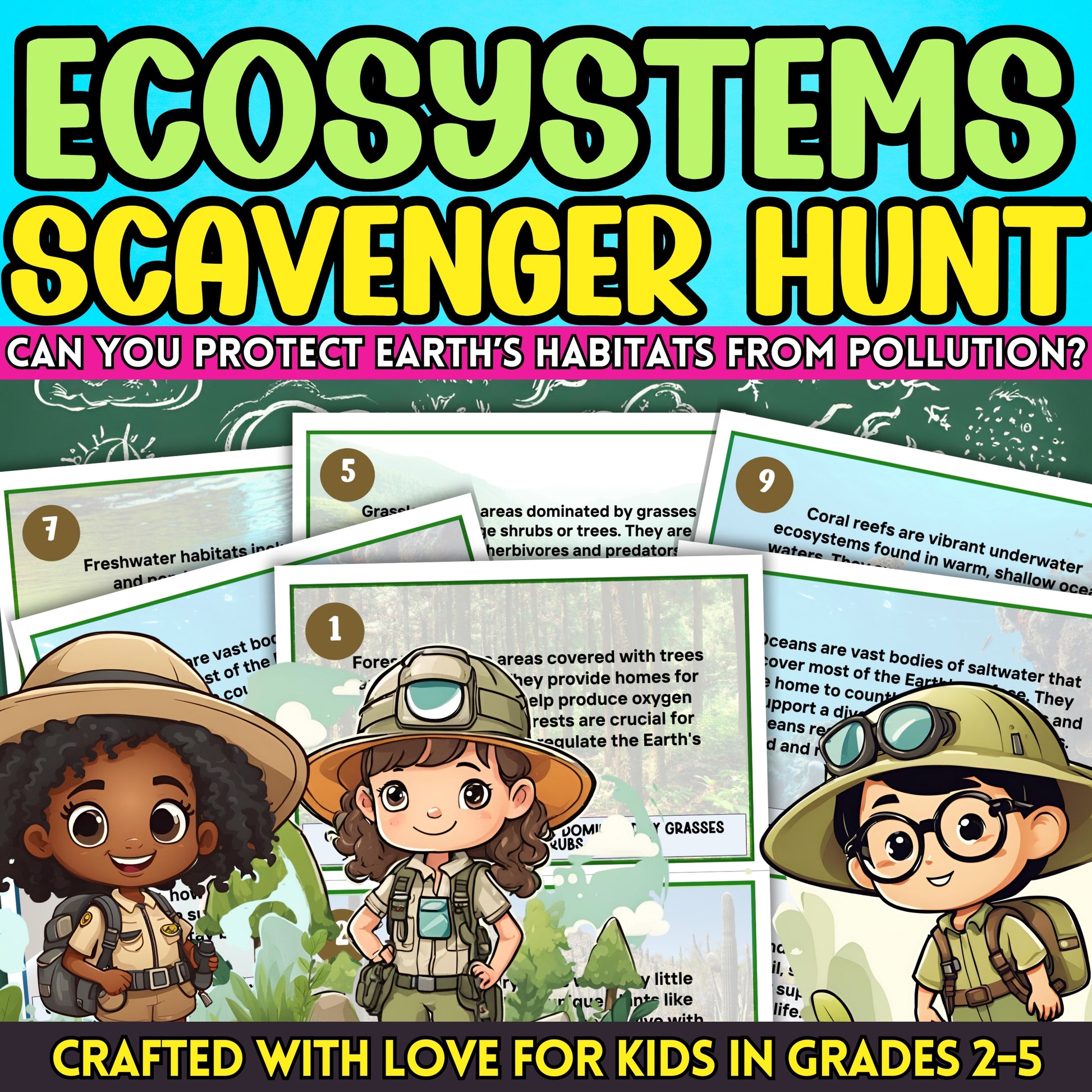 Habitat and Ecosystems Scavenger Hunt  Are you looking for a fun and engaging activity for kids to learn about the human body systems?  Embark on an exhilarating journey through the Body Kingdom with this Body Kingdom Quest, crafted with love for children aged 8 to 11!  This educational indoor activity is designed to ignite curiosity about how the human body works, making it perfect for classroom instruction and at-home learning.