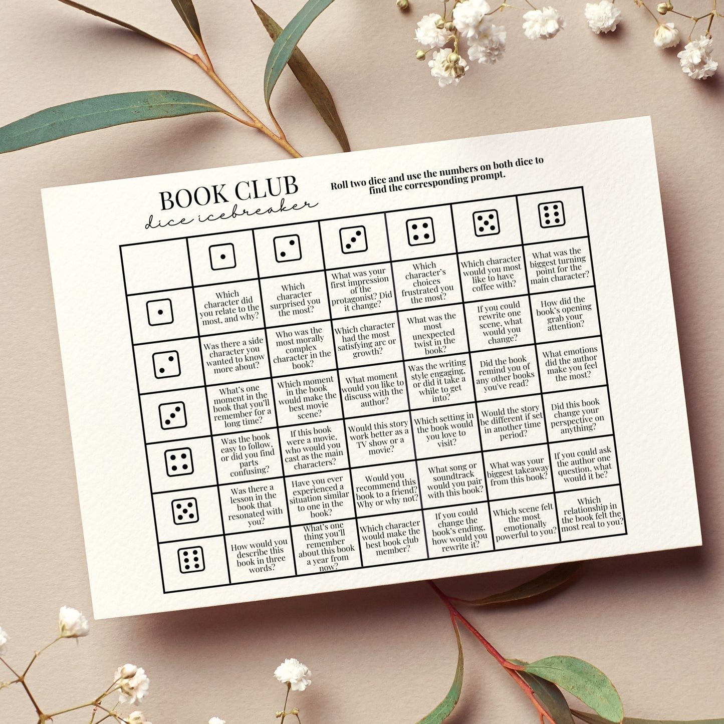 Book Club Dice Game