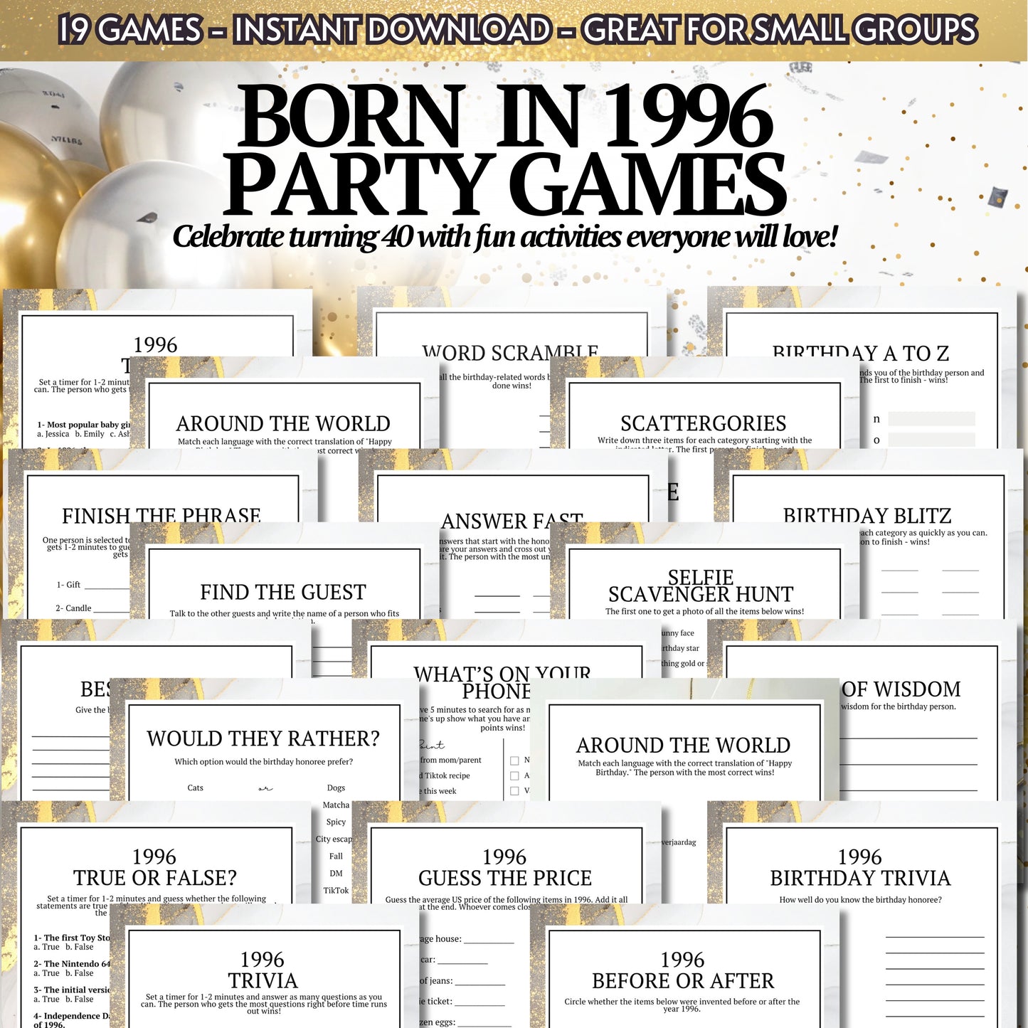 Born in 1996 Birthday Bundle (19 Games)