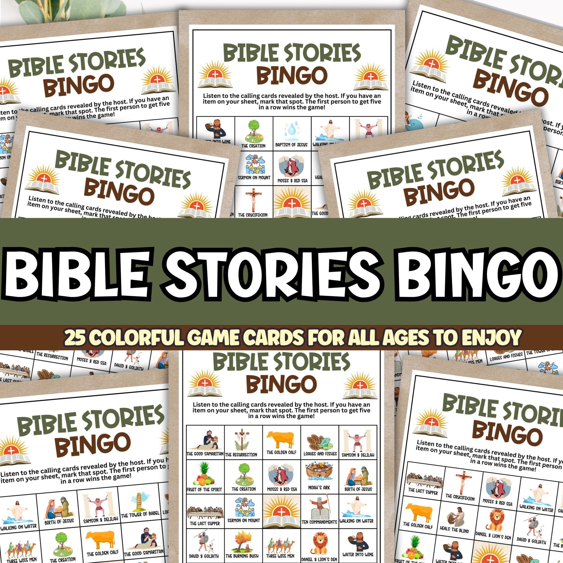 Bible Study BINGO - Fun for Sunday School, VBS, Youth Group, and More!  Looking for an engaging, educational, and fun activity for your Bible study sessions, Sunday School classes, or Christian fellowship events? This "Bible Study BINGO" game from Party Prints Press is just what you need!