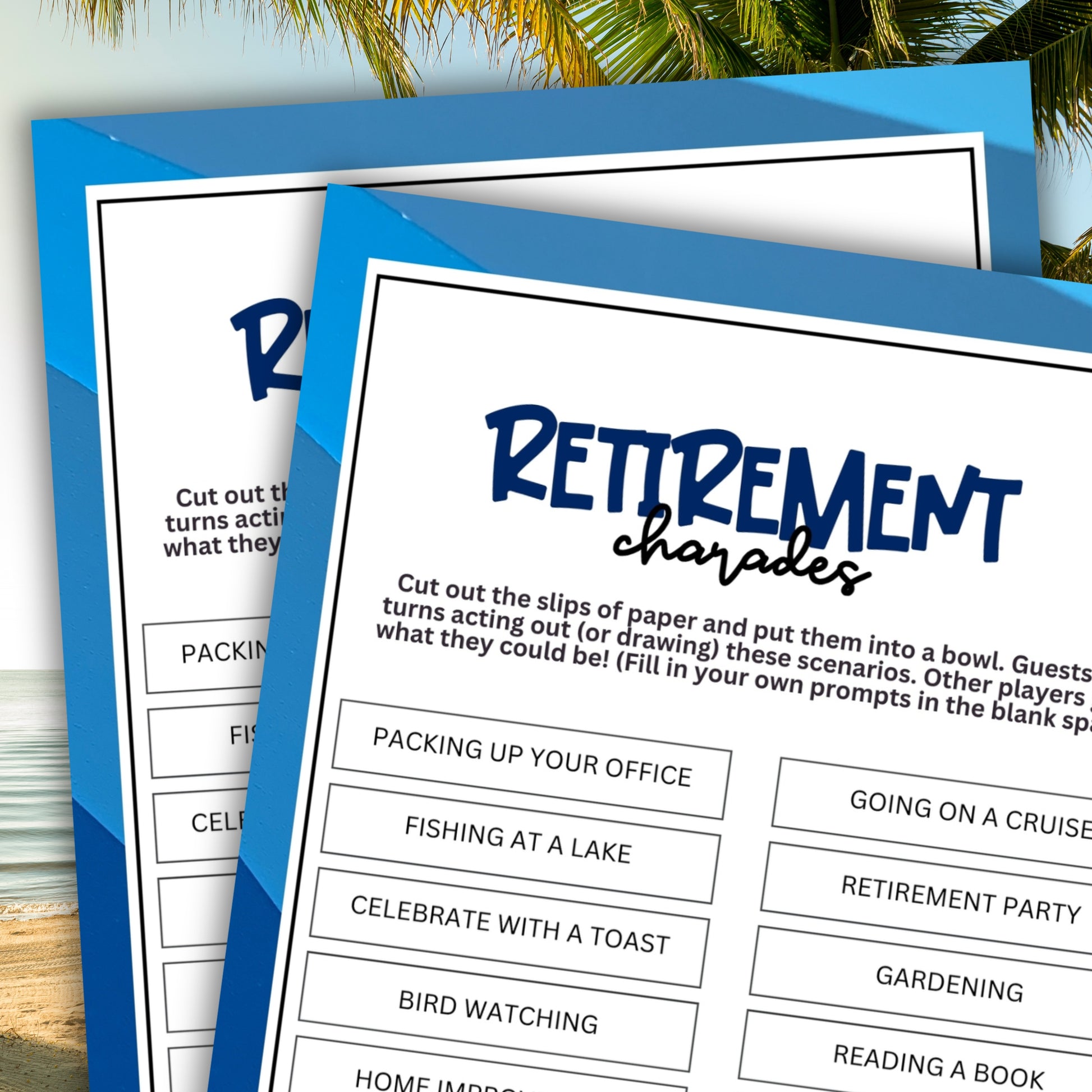 Are you organizing a retirement party for a beloved boss, coworker, family member, or friend? Look no further than this Retirement Charades game from Party Prints Press!