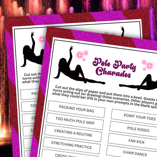 Pole Party Charades Game For Pole Fitness And Bachelorette Events