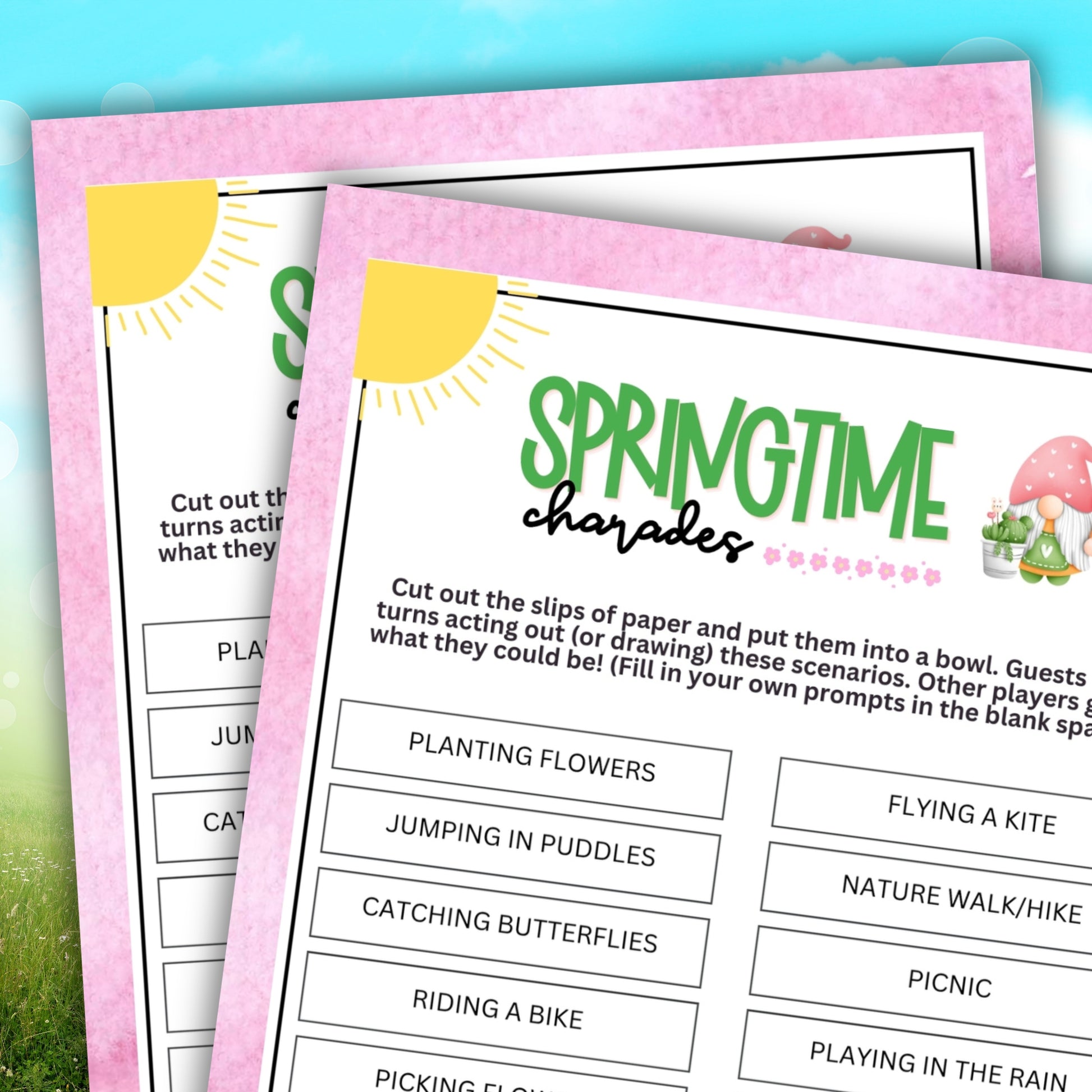 Are you hosting a springtime gathering for family and friends? Look no further than the Spring Charades game from Party Prints Press!