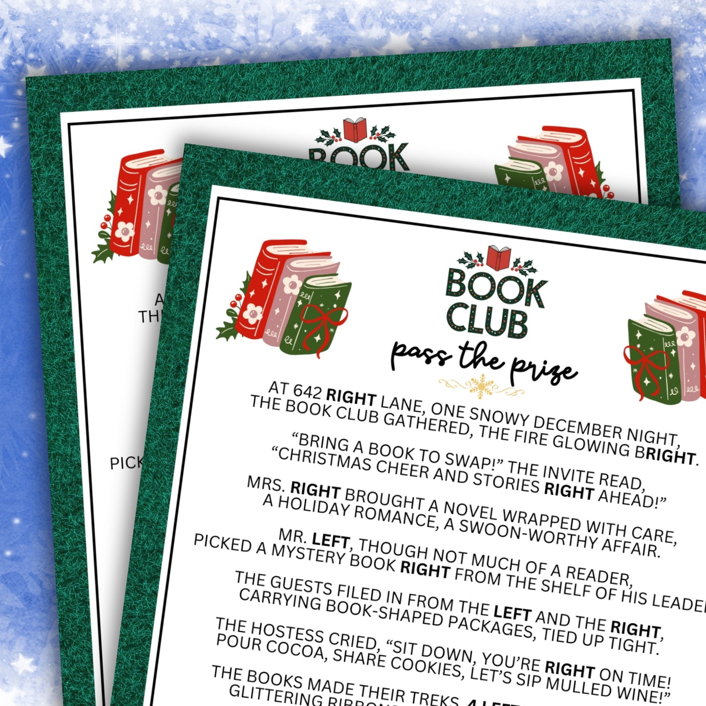 Christmas Book Club Pass the Prize