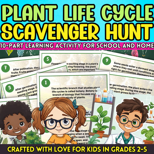 Plant Life Cycle Scavenger Hunt - This educational indoor activity is designed to ignite curiosity about how plants grow and develop, making it perfect for classroom instruction and at-home learning.