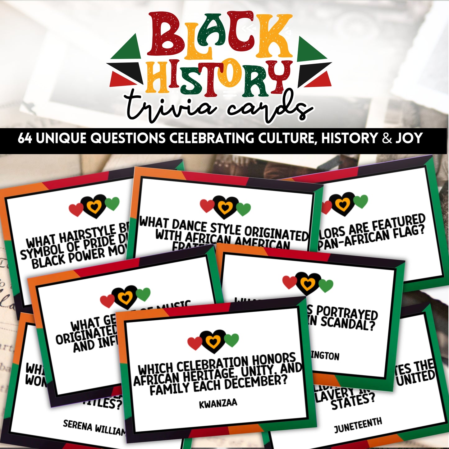 Black History Trivia (64 Cards)