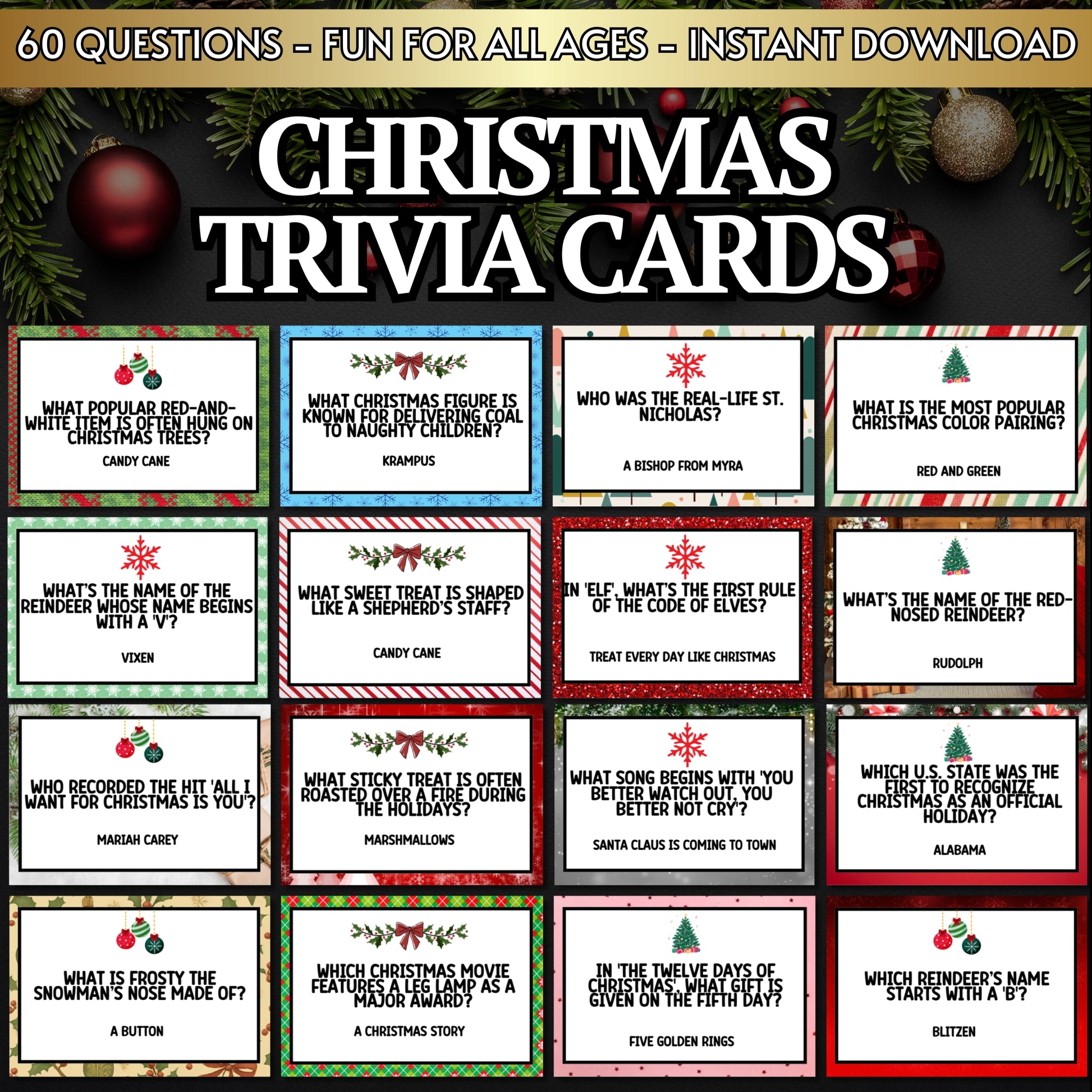 Christmas Trivia Card Game Free Printable Christmas Trivia Card Game Free Printable
