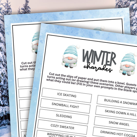 Are you gearing up for a winter celebration with family and friends? Look no further than the Winter Charades game from Party Prints Press!