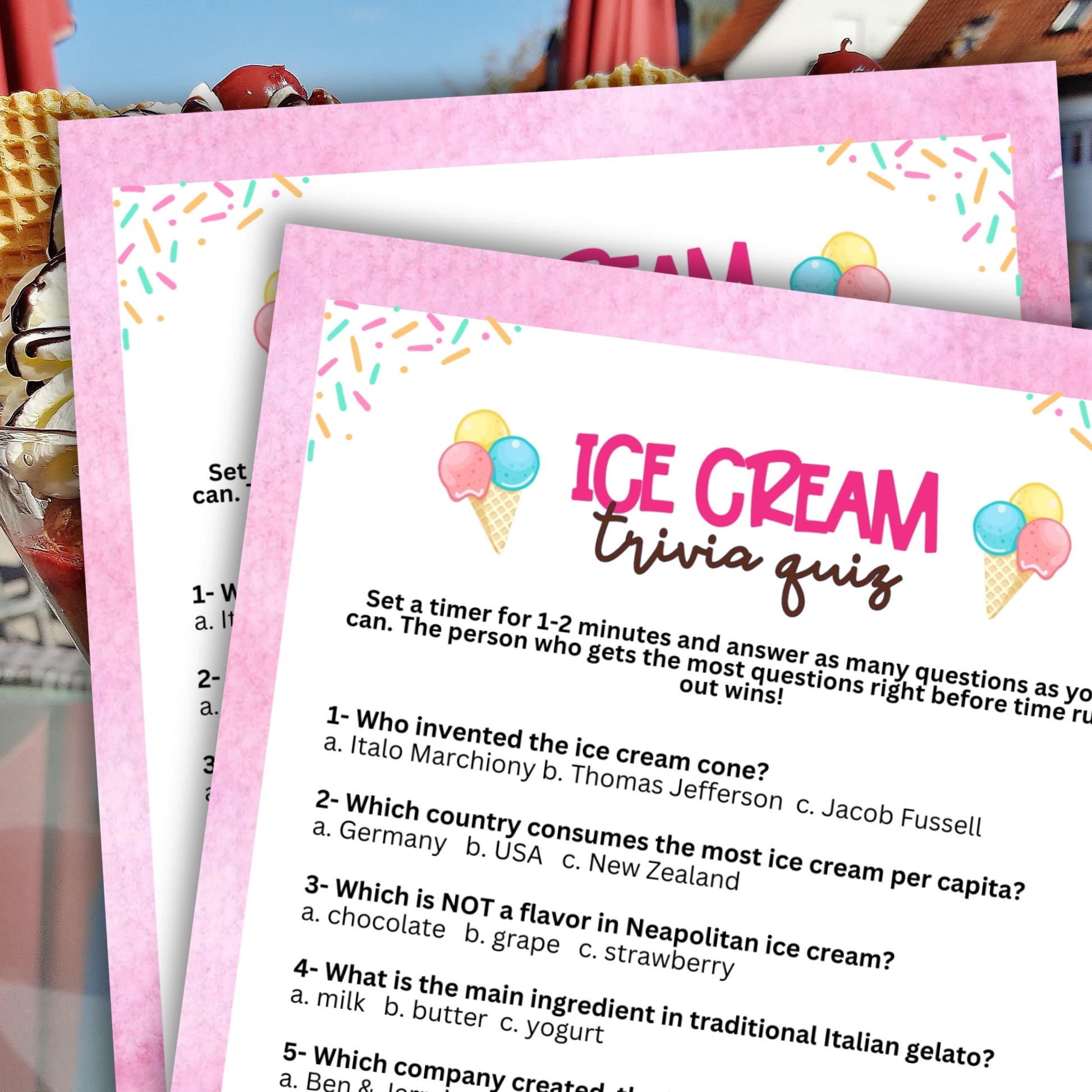 ice cream trivia quiz for national sundae day or ice cream month